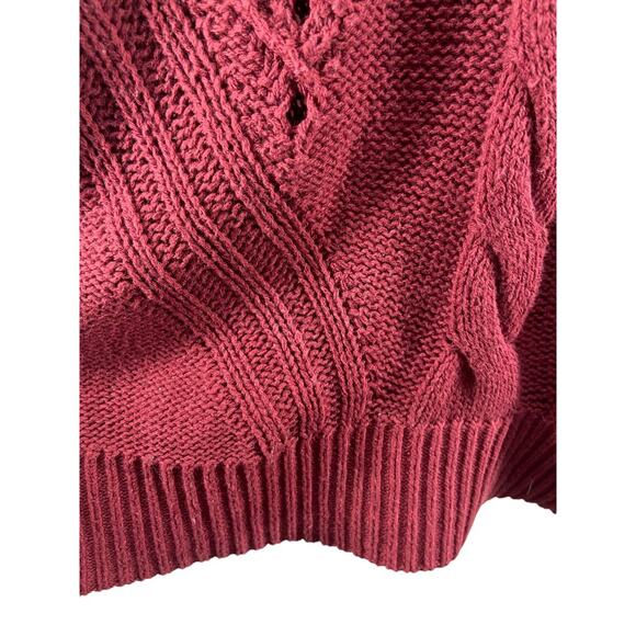 Maurices Burgundy Red Strappy Chunky Knit Sweater Women's Size Small - Picture 4 of 6
